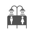 Public shower icon in flat style.
